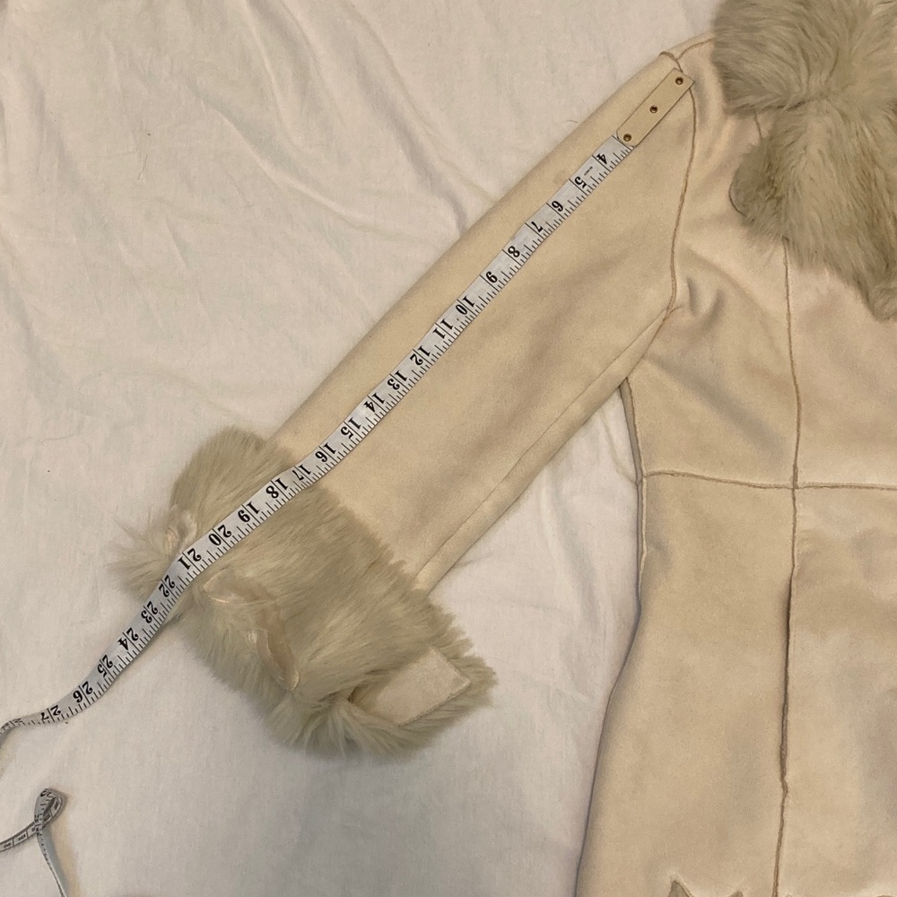 Novelti Cream Faux Fur Trim Coat - Picture 14 of 16